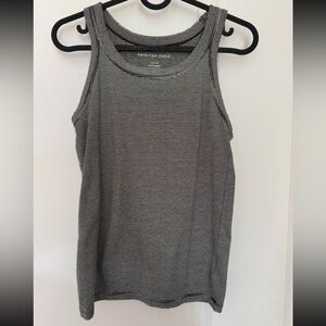 American Eagle Outfitters Black and White Striped Women's Tank Top